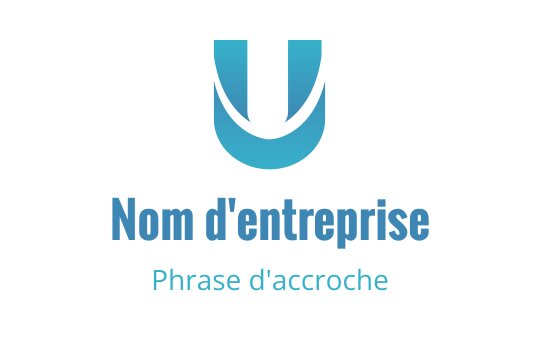 Logo moderne bleu avec une lettre U stylisée et un sourire