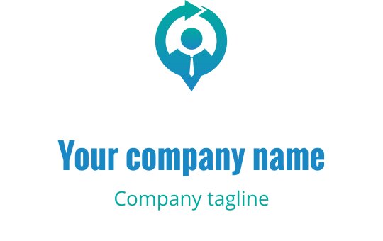 Design de logo moderne avec une combinaison de boussole et de stylo bleus