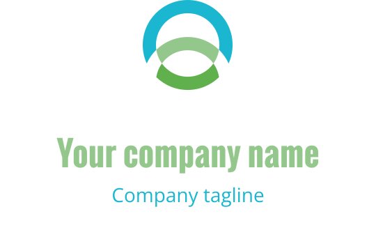 Design de logo moderne avec des arcs bleus et verts superposés