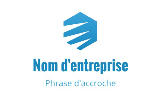 Logo moderne bleu avec une forme hexagonale et des lignes dynamiques