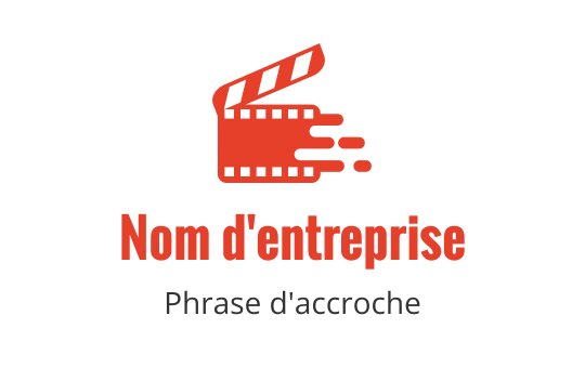 Logo design dynamique d'un clap de cinéma rouge avec des lignes de mouvement
