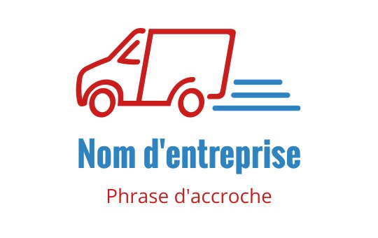 Logo de camion de livraison dynamique en rouge et bleu