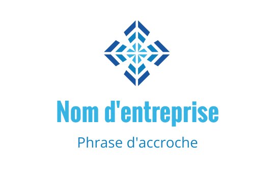 Logo moderne bleu avec motifs géométriques et flèches