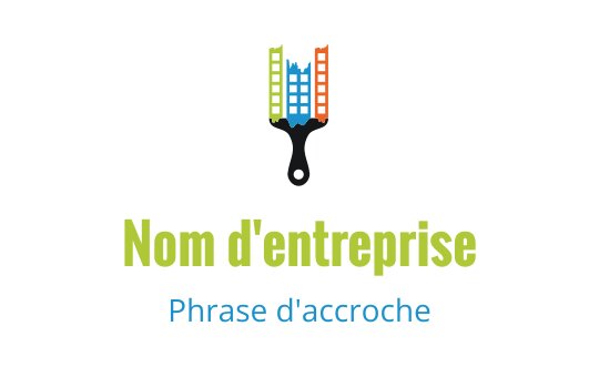 Logo de pinceau coloré avec des bâtiments dans un style moderne