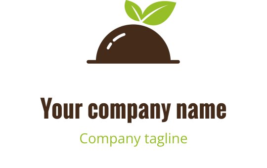 Design de logo élégant avec un motif de feuille dorée et brune