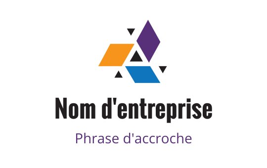 Design de logo géométrique moderne avec des formes orange, bleues et violettes