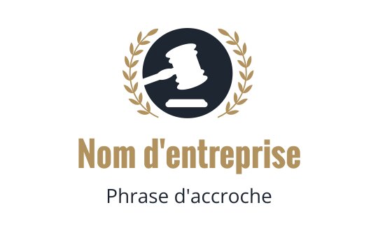 Design de logo élégant avec un maillet entouré de feuilles de laurier