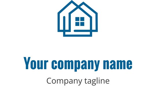 Logo en teal représentant une maison stylisée avec une entrée accueillante