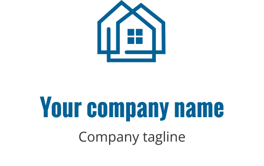 Logo en teal représentant une maison stylisée avec une entrée accueillante