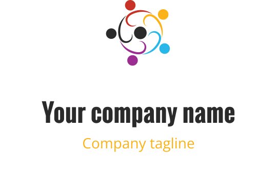 Design de logo coloré avec des figures interconnectées en arrangement circulaire
