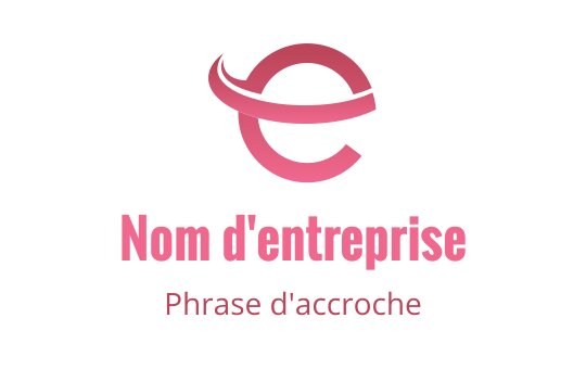 Logo moderne rose avec une lettre 'e' stylisée et un tourbillon