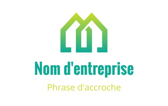 Logo moderne vert et bleu avec des formes de maison stylisées