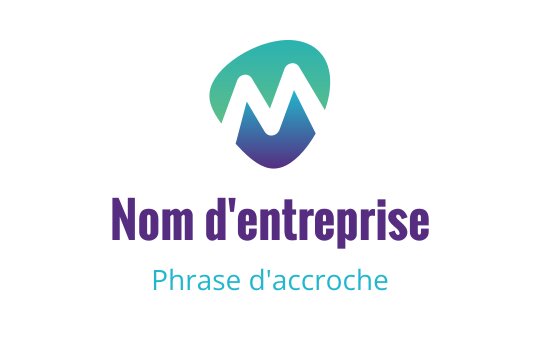 Design de logo moderne avec une lettre "M" stylisée en teal et violet