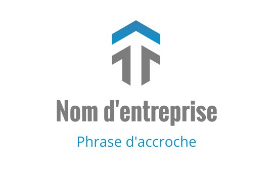 Design de logo moderne avec une flèche stylisée vers le haut en bleu et gris