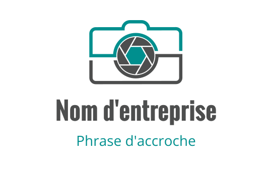 Design de logo moderne de caméra avec un élément de lentille géométrique