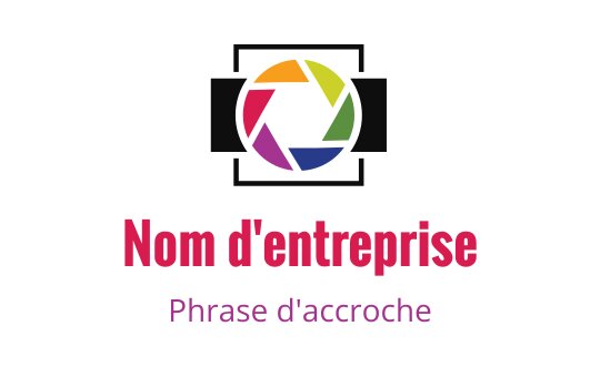 Logo de lentille de caméra coloré avec des segments vibrants et un texte audacieux