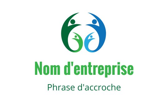 Design de logo moderne avec des figures interconnectées en vert et bleu