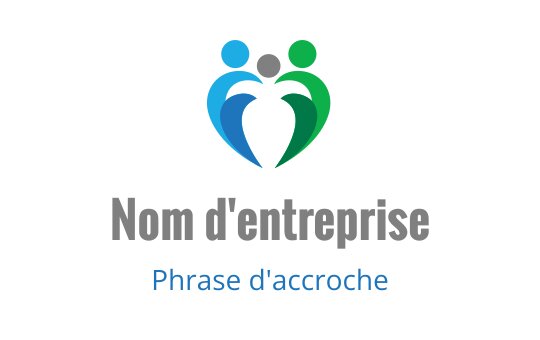 Logo coloré avec trois figures abstraites en forme de cœur