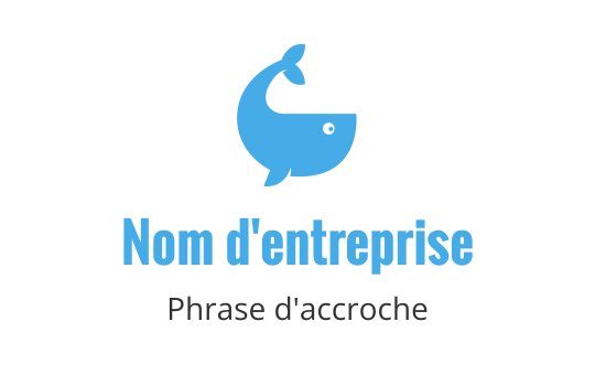 Logo de baleine ludique en bleu clair avec une expression amicale
