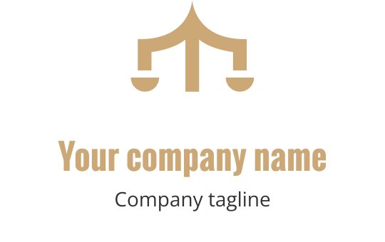 Design de logo élégant avec une balance équilibrée en or et noir