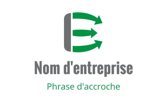 Design de logo moderne avec une lettre E stylisée et des flèches vertes