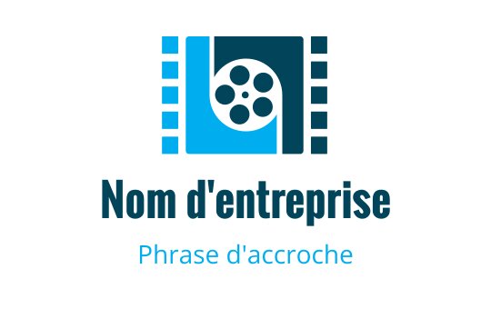Design de logo moderne avec une pellicule et des bandes de film stylisées