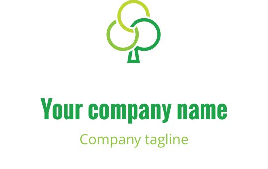 Logo d'arbre moderne avec des cercles verts superposés et un tronc