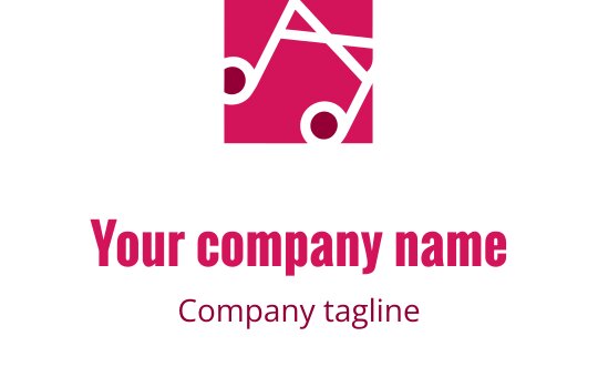 Logo design audacieux en bordeaux avec des ondes sonores stylisées et des notes de musique