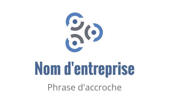 Design de logo moderne avec des éléments circulaires interconnectés en bleu et gris