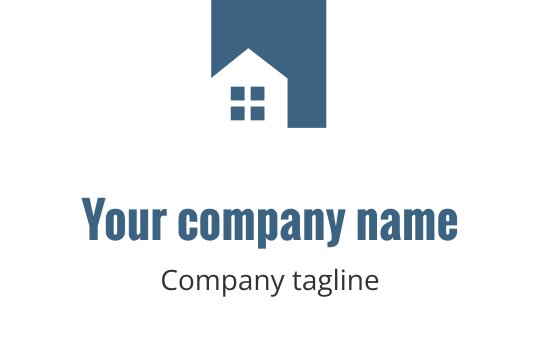 Logo moderne en teal avec une silhouette de maison stylisée