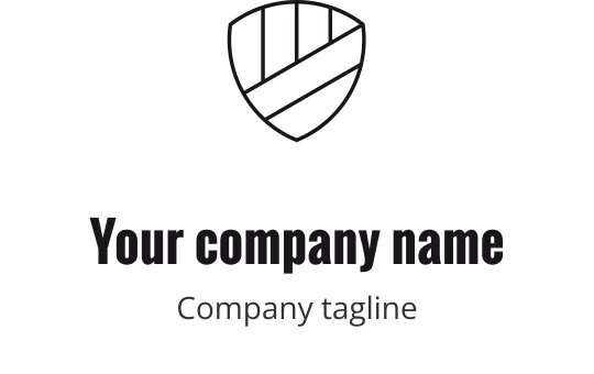 Logo design monoline élégant avec un contour de construction géométrique en noir