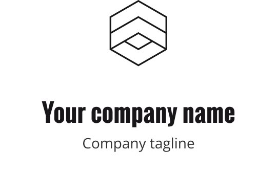 Design de logo moderne et géométrique avec une forme hexagonale et des lignes épurées