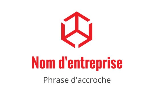 Logo design moderne en hexagone rouge avec typographie audacieuse