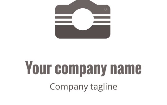 Logo design élégant en gris avec un contour de caméra stylisé