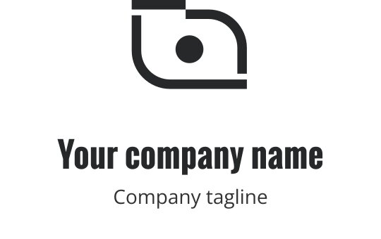 Logo design élégant en gris avec un contour de caméra stylisé