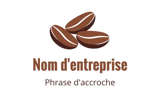 Logo de grains de café avec trois grains marron stylisés