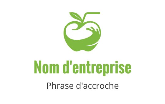 Logo design moderne de pomme verte avec des éléments de main et de feuille