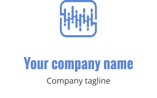 Design de logo moderne avec une onde sonore stylisée en bleu