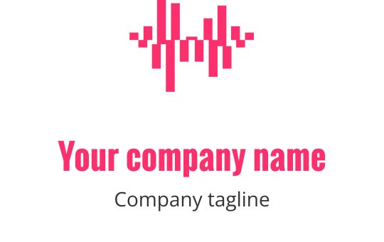 Logo design moderne de vague sonore rose avec typographie audacieuse