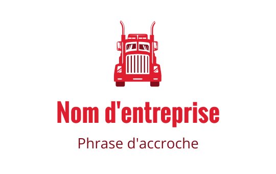 Logo de camion rouge audacieux avec calandre avant proéminente et tuyaux d'échappement