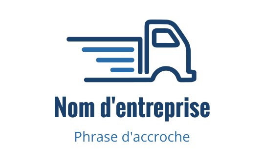Logo de camion moderne bleu avec des lignes de mouvement