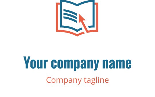 Logo de livre ouvert moderne avec une flèche et des couleurs vives