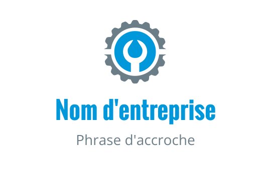 Logo de conception moderne avec une clé à molette en bleu et gris