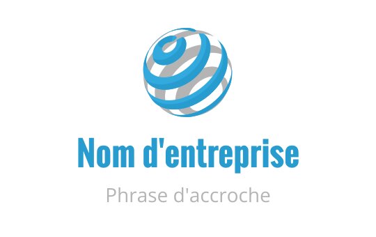 Logo design moderne en bleu et blanc avec des bandes courbes