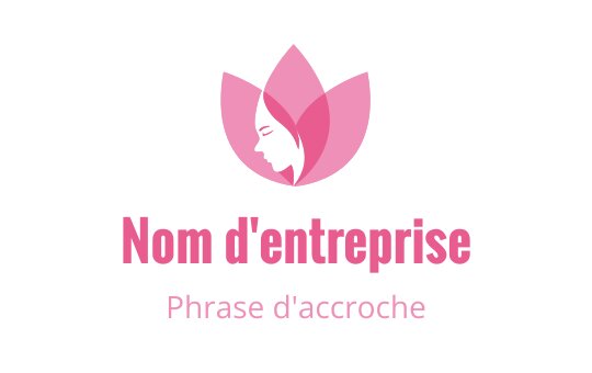 Logo design élégant de fleur de lotus rose avec un profil en silhouette