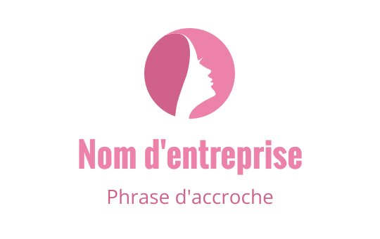 Logo design élégant en silhouette rose représentant le profil d'une femme