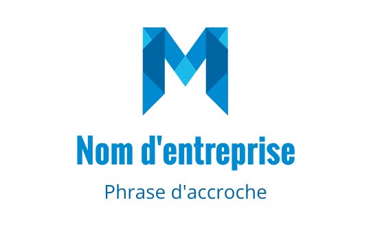 Logo moderne bleu avec un design géométrique et une lettre M stylisée