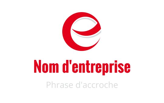 Logo moderne rouge et noir avec une lettre "e" stylisée