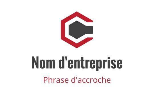 Logo moderne hexagonal avec un contour rouge audacieux et des accents gris