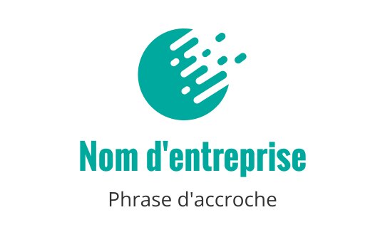 Logo dynamique en teal avec une forme circulaire et des lignes de mouvement